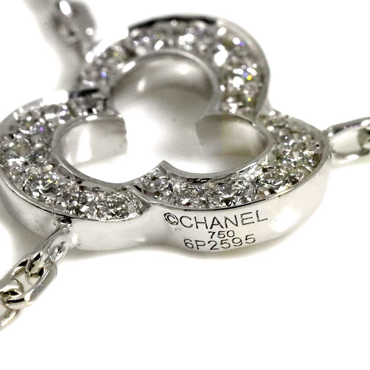 Chanel Camellia Diamond Necklace 41.5 cm 18k WG White Gold 750 Agete Flower — view 4