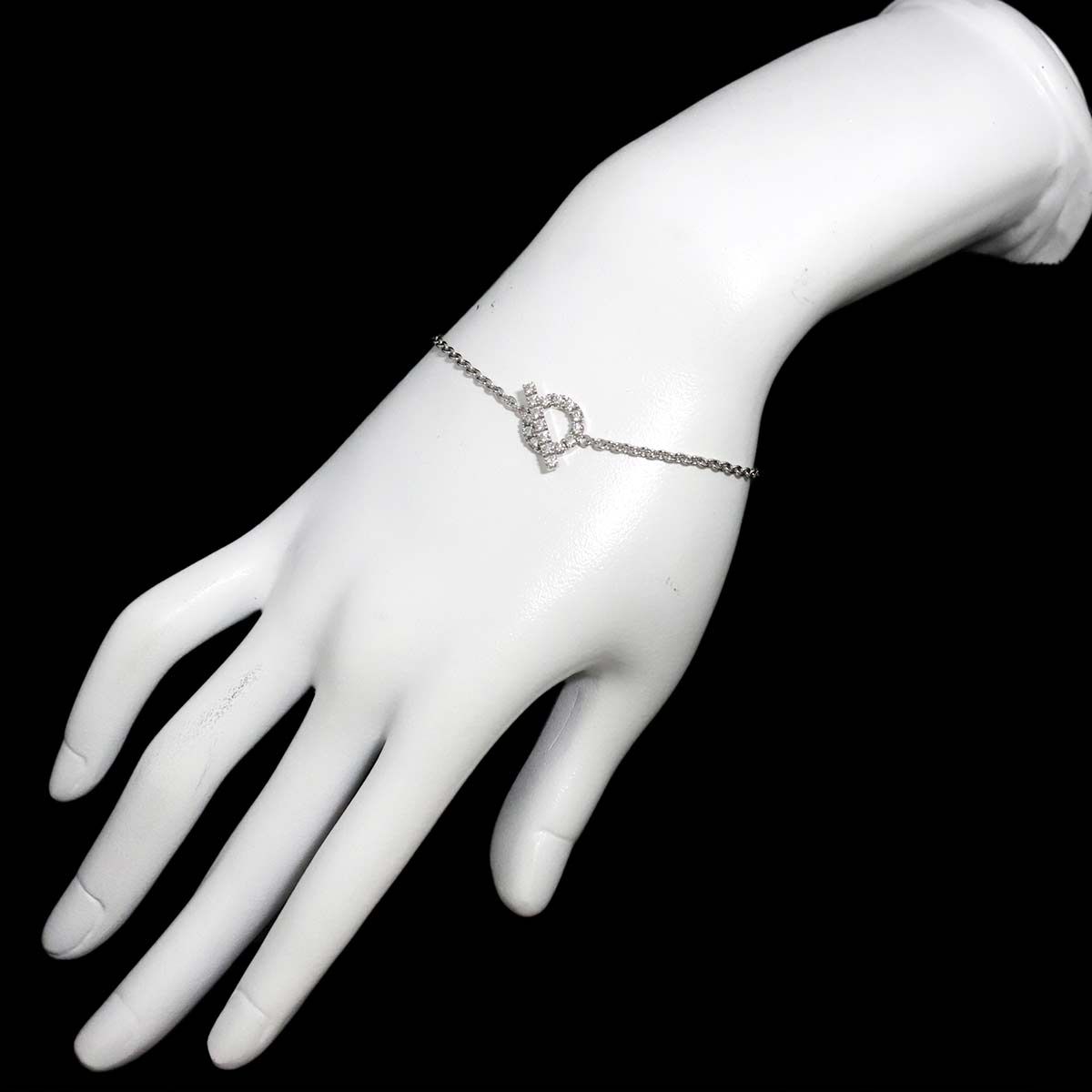 Hermes Finesse Diamond Bracelet ST 16.5 cm 18k WG White Gold — view 7