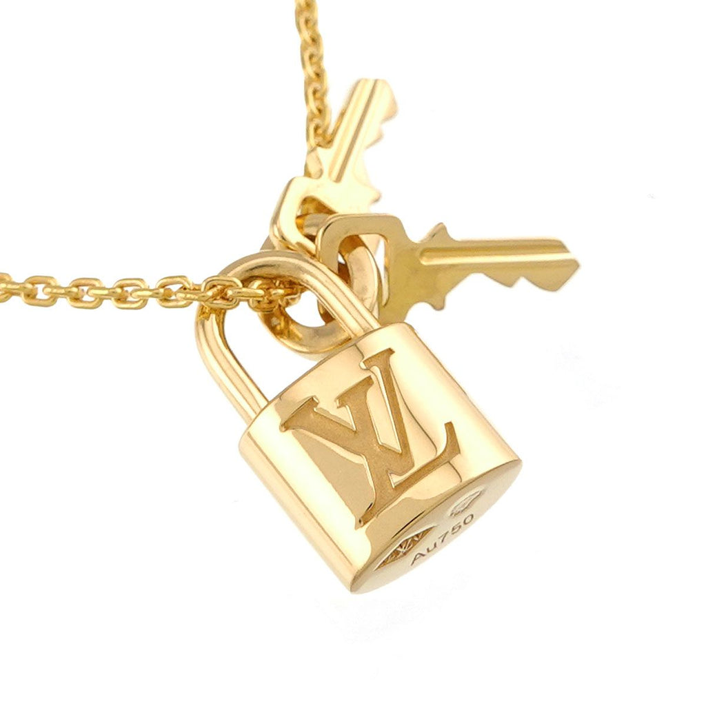 Louis Vuitton Pendentif Lockit Necklace 50 cm 18k YG Yellow Gold — view 3