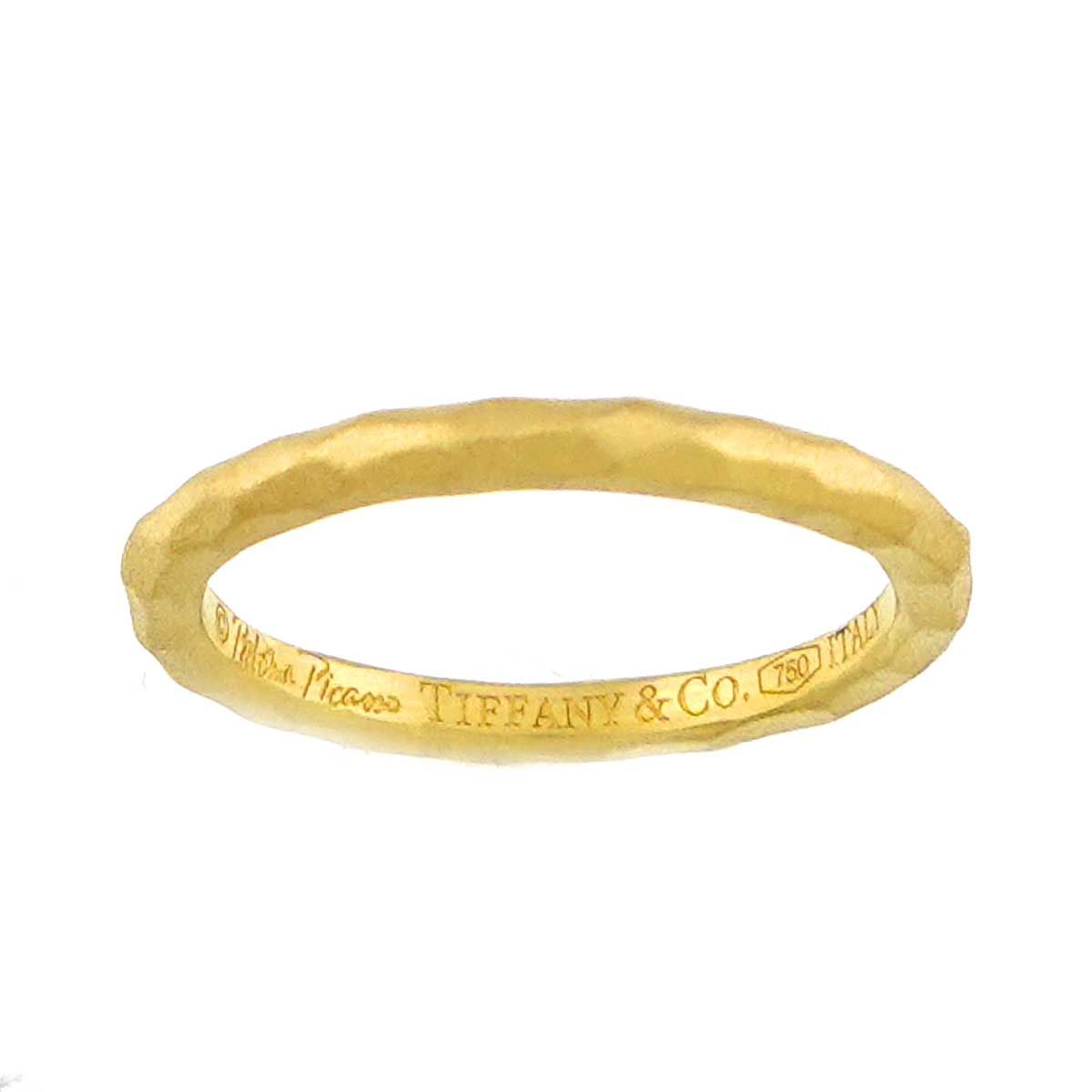 Tiffany & Co Milgrain Band Ring 18k YG Yellow Gold 750 Together — view 2
