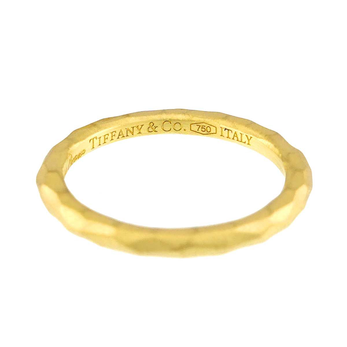 Tiffany & Co Milgrain Band Ring 18k YG Yellow Gold 750 Together — view 4