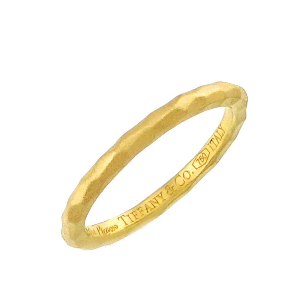 Tiffany & Co Milgrain Band Ring 18k YG Yellow Gold 750 Together — view 5