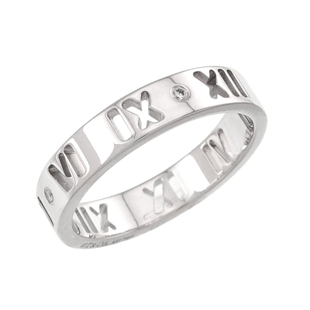 Tiffany & Co Atlas Ring Diamond 18k WG White Gold 750 — view 4