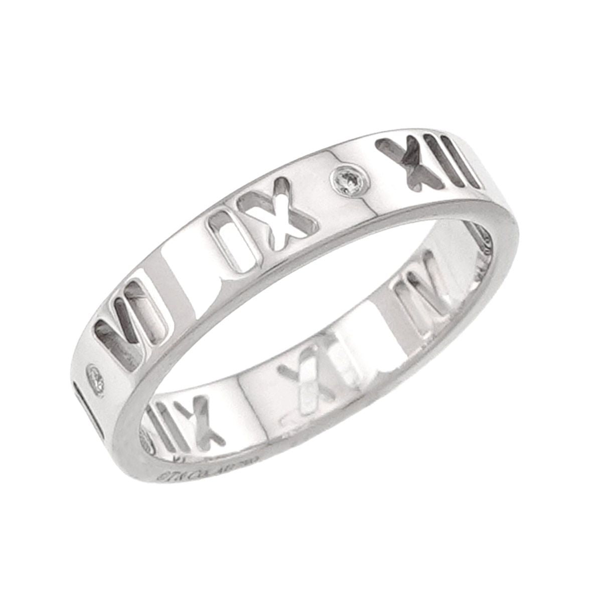 Tiffany & Co Atlas Ring Diamond 18k WG White Gold 750 — view 4