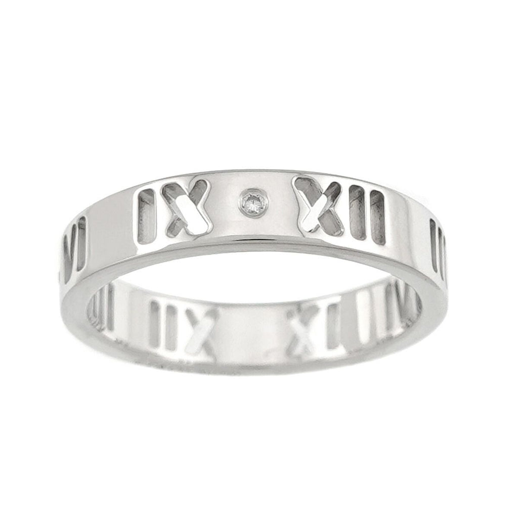 Tiffany & Co Atlas Ring Diamond 18k WG White Gold 750 — view 2