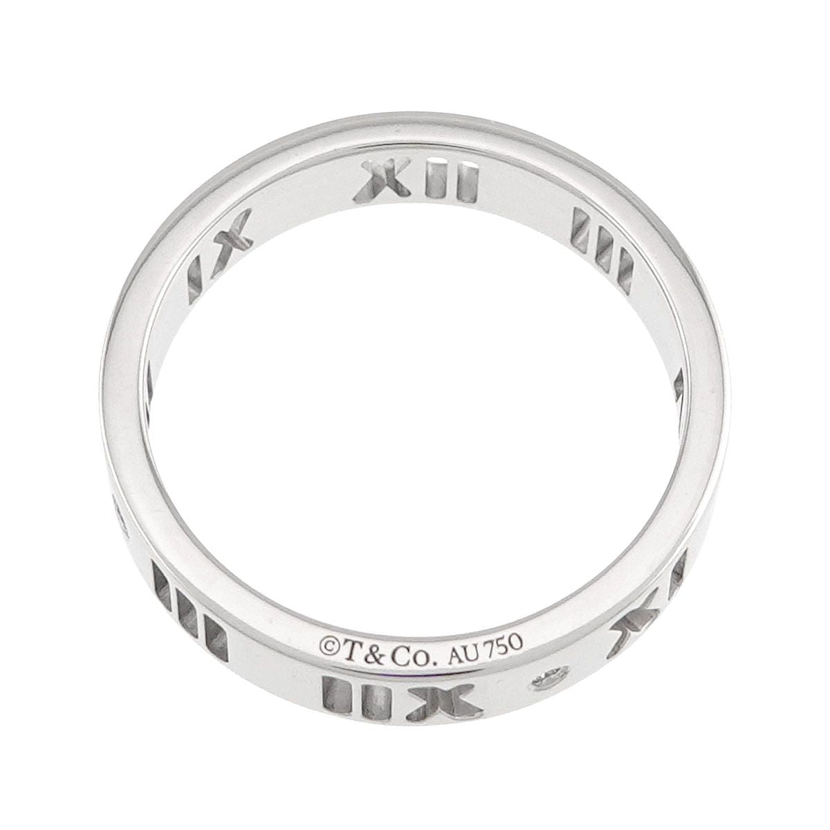 Tiffany & Co Atlas Ring Diamond 18k WG White Gold 750 — view 3