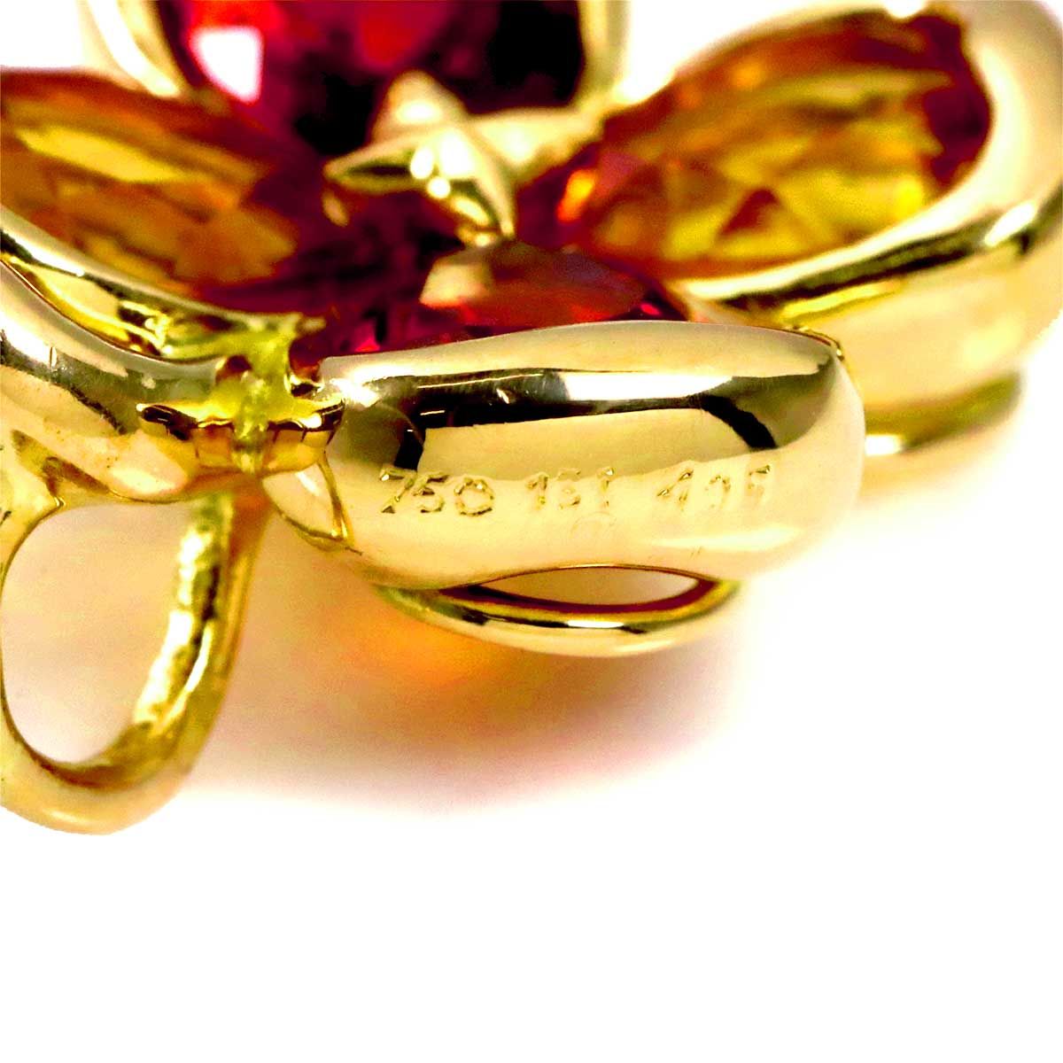 Chanel Pendant Top Garnet Citrine 18k YG Yellow Gold — view 5