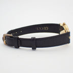 Gucci Quartz Watch Gold Black Dial Leather Strap — view 4