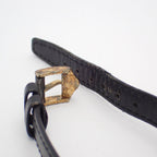 Gucci Quartz Watch Gold Black Dial Leather Strap — view 6