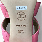 Chanel Kept Quilted Nunlock CC Logo Sandals 37c Pink Leather — view 9