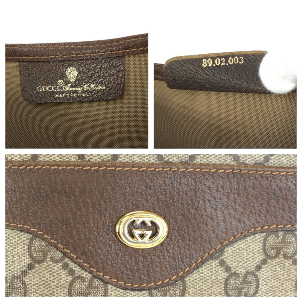 Gucci Vintage Sherry Line Beige Brown GG Supreme Canvas Leather Tote Shoulder — view 4