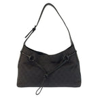 Gucci Black GG Canvas Leather Hobo Shoulder