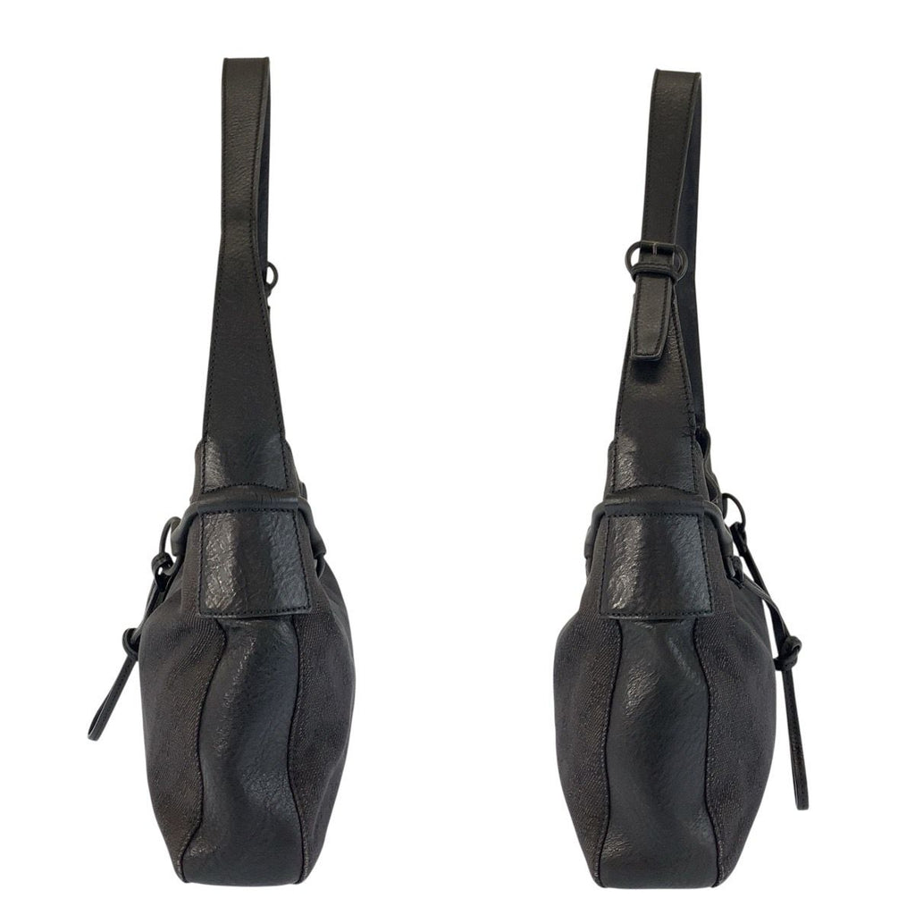 Gucci Black GG Canvas Leather Hobo Shoulder — view 8