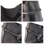 Gucci Black GG Canvas Leather Hobo Shoulder — view 5