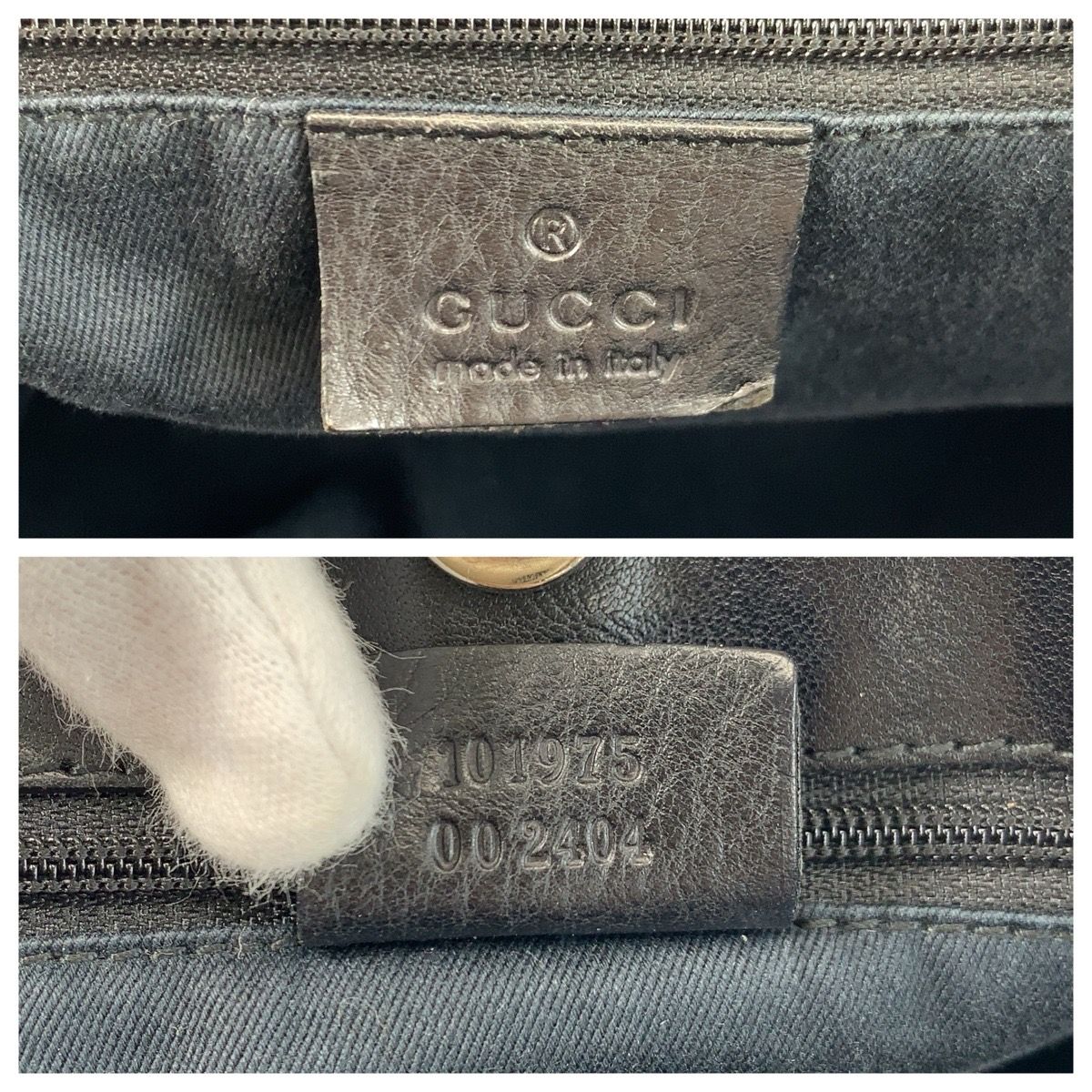 Gucci Black GG Canvas Leather Hobo Shoulder — view 3