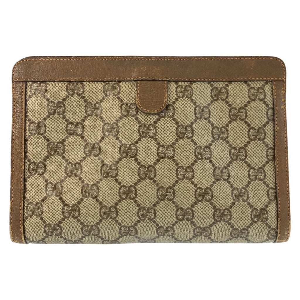 Gucci Vintage Sherry Line Beige GG Supreme Canvas Clutch — view 2