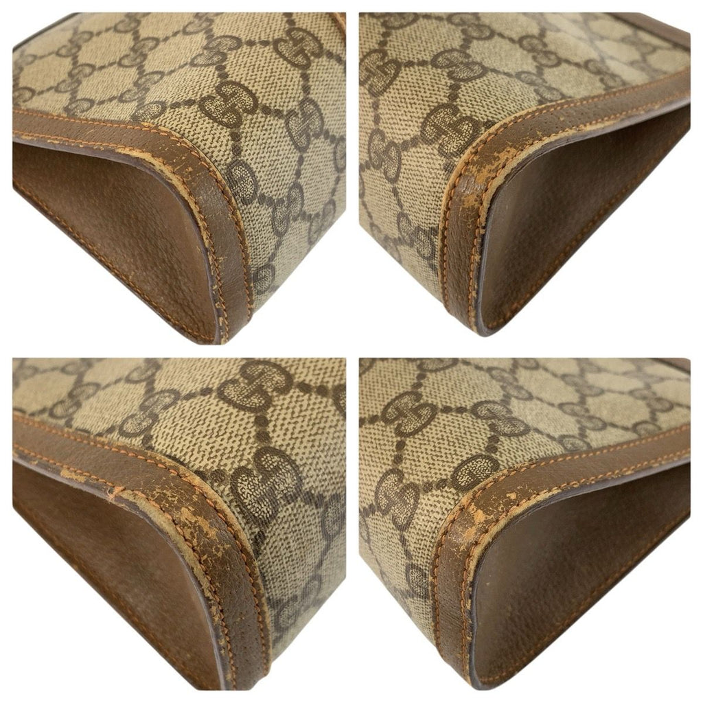 Gucci Vintage Sherry Line Beige GG Supreme Canvas Clutch — view 4