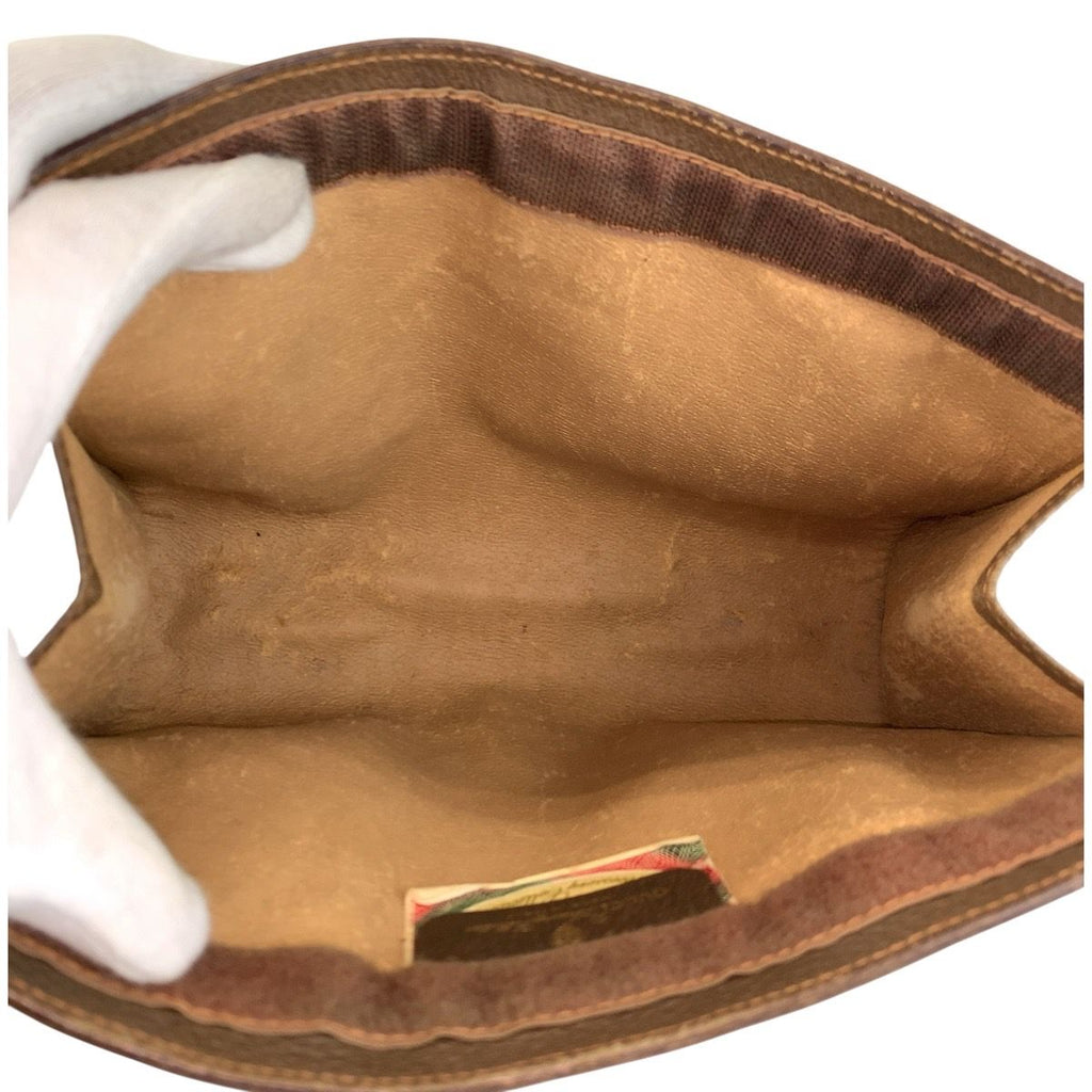 Gucci Vintage Sherry Line Beige GG Supreme Canvas Clutch — view 8