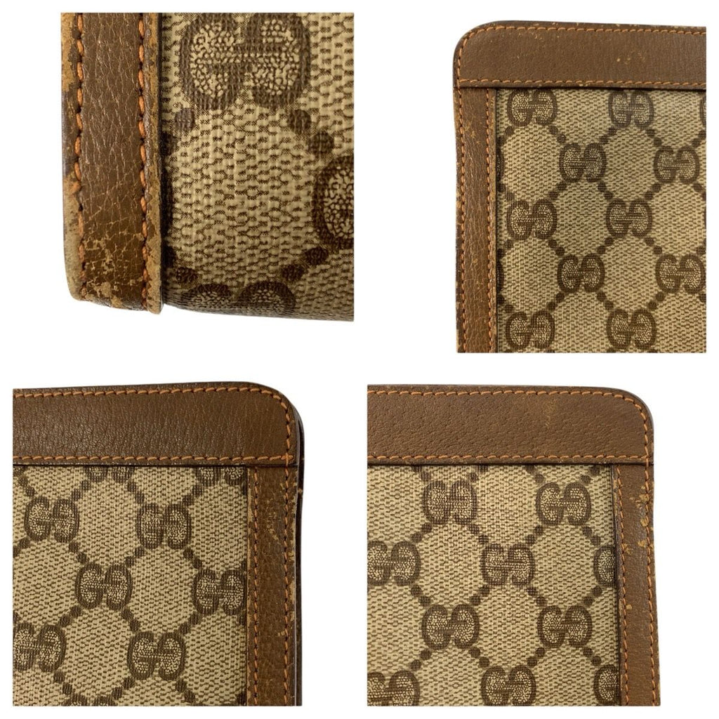 Gucci Vintage Sherry Line Beige GG Supreme Canvas Clutch — view 5