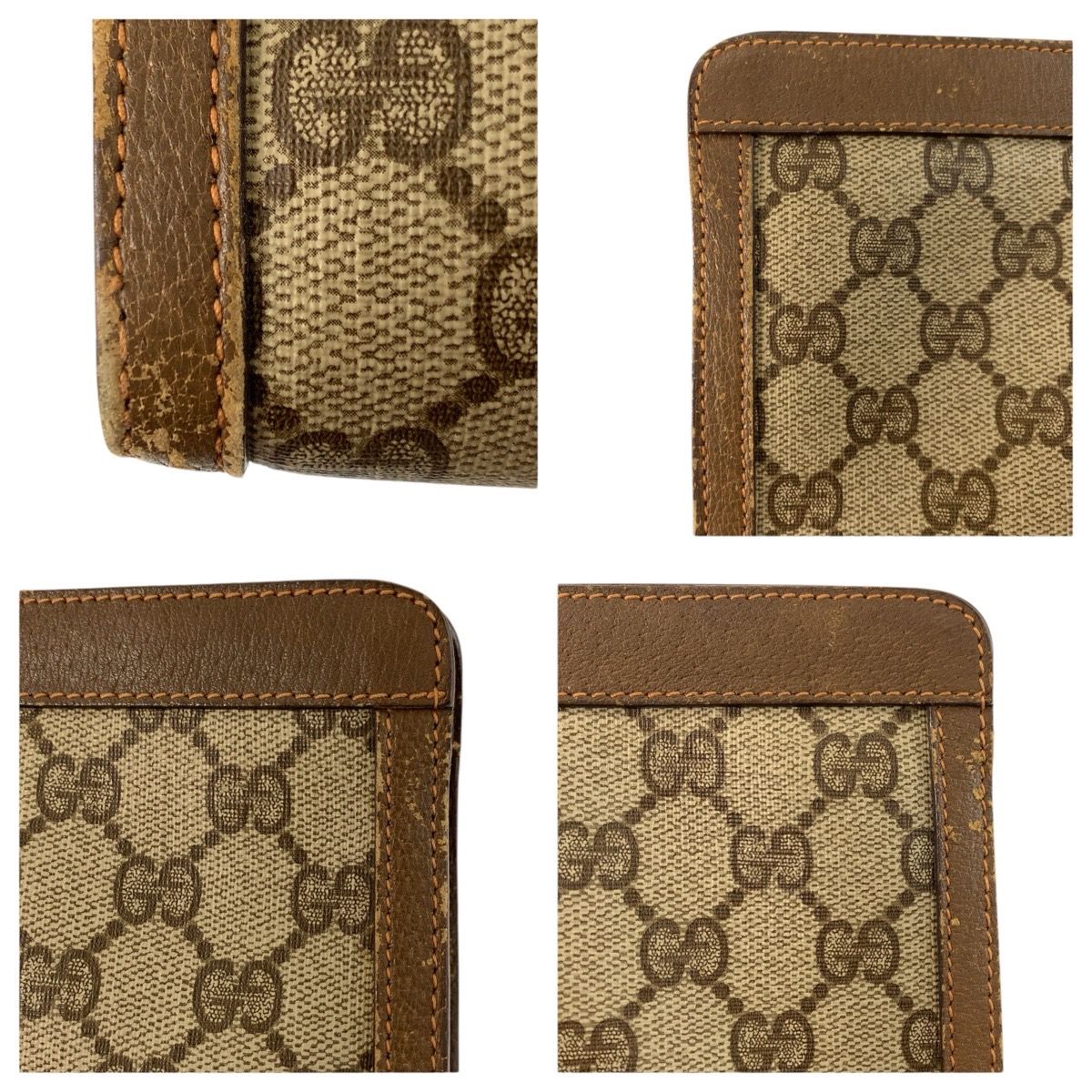 Gucci Vintage Sherry Line Beige GG Supreme Canvas Clutch — view 5