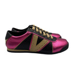 Louis Vuitton Sneakers Leather Embroidery Logo Pink Dark Brown Beige — view 3