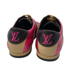 Louis Vuitton Sneakers Leather Embroidery Logo Pink Dark Brown Beige — view 6