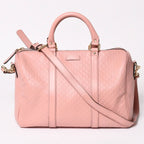 Gucci Shoulder Bag Mini Boston 2-Way Micro Guccissima Pink Leather