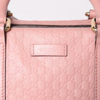 Gucci Shoulder Bag Mini Boston 2-Way Micro Guccissima Pink Leather — view 7
