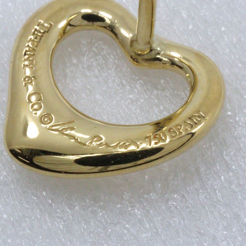 Tiffany & Co Open Heart Elsa Peretti Gold Earrings — view 9