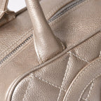 Chanel Quilted CC Logo Mini Boston Bag Caviar Leather Blanc Style Gold Silver — view 7