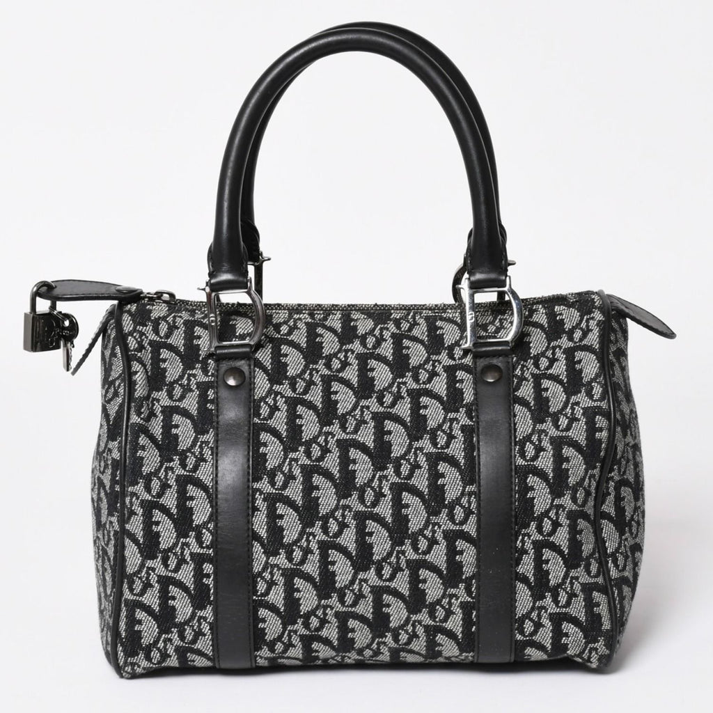 Dior Speedy 25 Handbag Trotter Black Silver