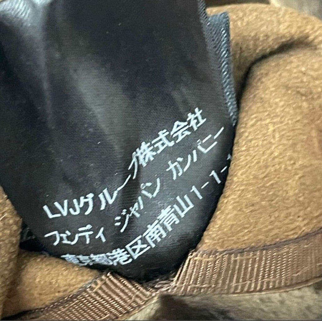 Fendi Mink Scarf FF Zucca Leather Fur Black — view 5