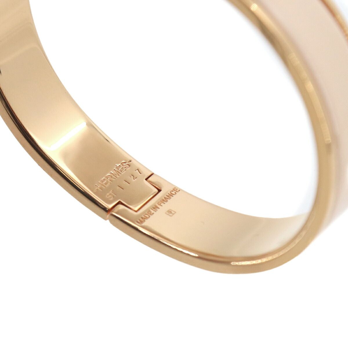 Hermes Clic PM Bangle Beige Pink Gold Bracelet — view 6