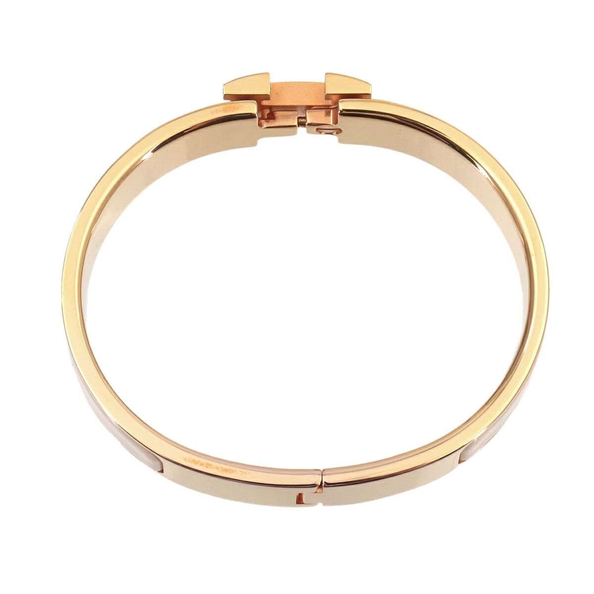 Hermes Clic PM Bangle Beige Pink Gold Bracelet — view 4