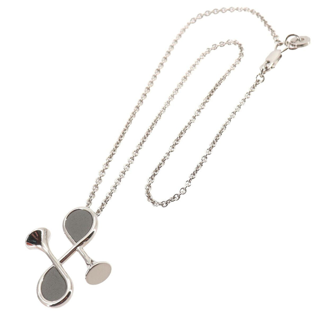 Hermes Col Necklace Grimeia Silver Swift Horn Motif — view 3