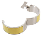 Hermes Clic Clac PM Bangle White Jaune Citron Silver Bracelet — view 4