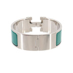 Hermes Clic Clac PM Bangle White Jaune Citron Silver Bracelet — view 2