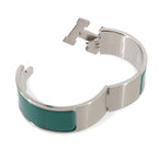 Hermes Clic Clac PM Bangle White Jaune Citron Silver Bracelet — view 3