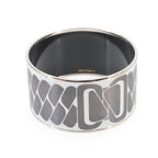 Hermes Enamel TGM Bangle Bracelet White Gray Silver Email TGM — view 2