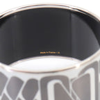 Hermes Enamel TGM Bangle Bracelet White Gray Silver Email TGM — view 4