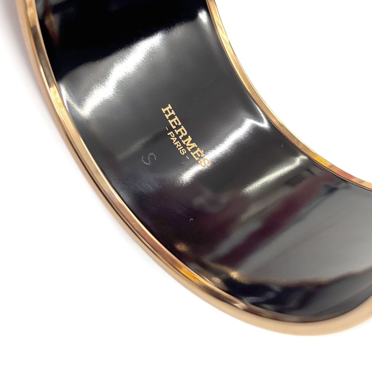 Hermes Enamel TGM Bangle Bracelet Blue Multicolor Gold Email TGM — view 5