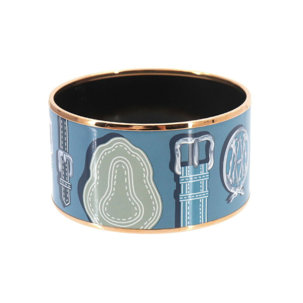 Hermes Enamel TGM Bangle Bracelet Blue Multicolor Gold Email TGM — view 2