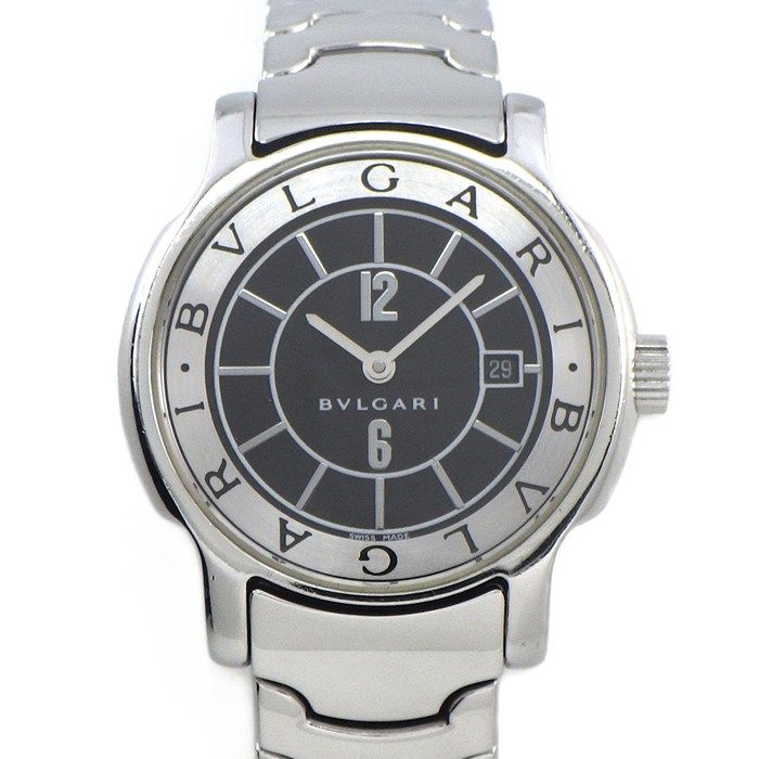 Bvlgari Watch Solo Tempo Date Black Dial SS Quartz Analog