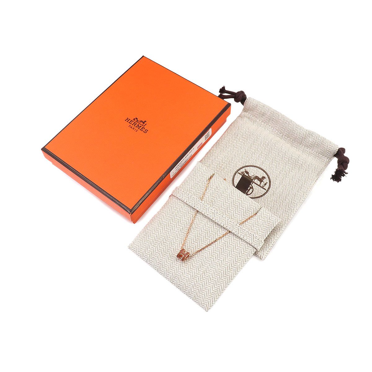 Hermes Mini Pop Necklace New Gold Rose — view 2