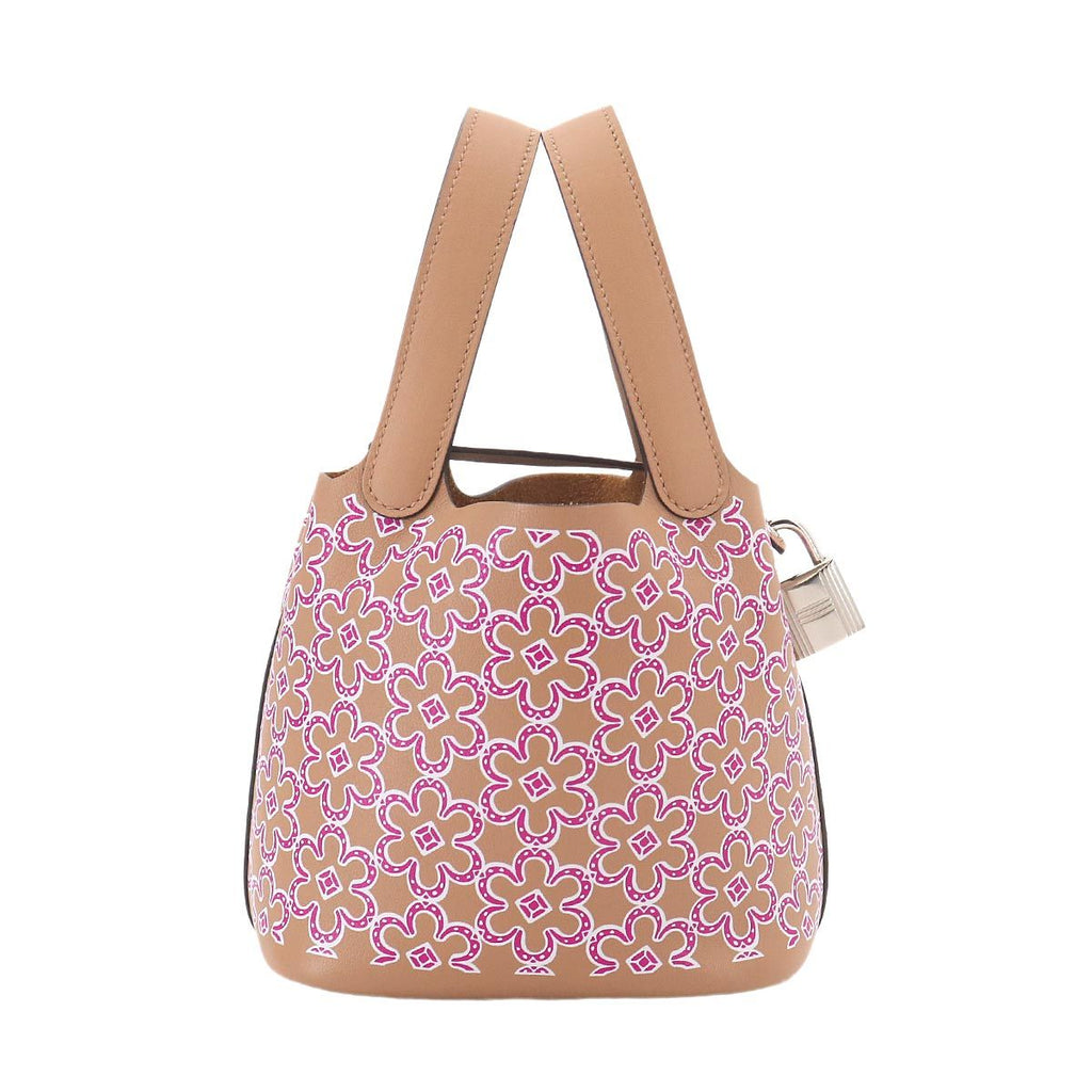 Hermes Picotin Lock Micro Lucky Daisy Hand Bag Swift Chai Rose Blanc — view 2