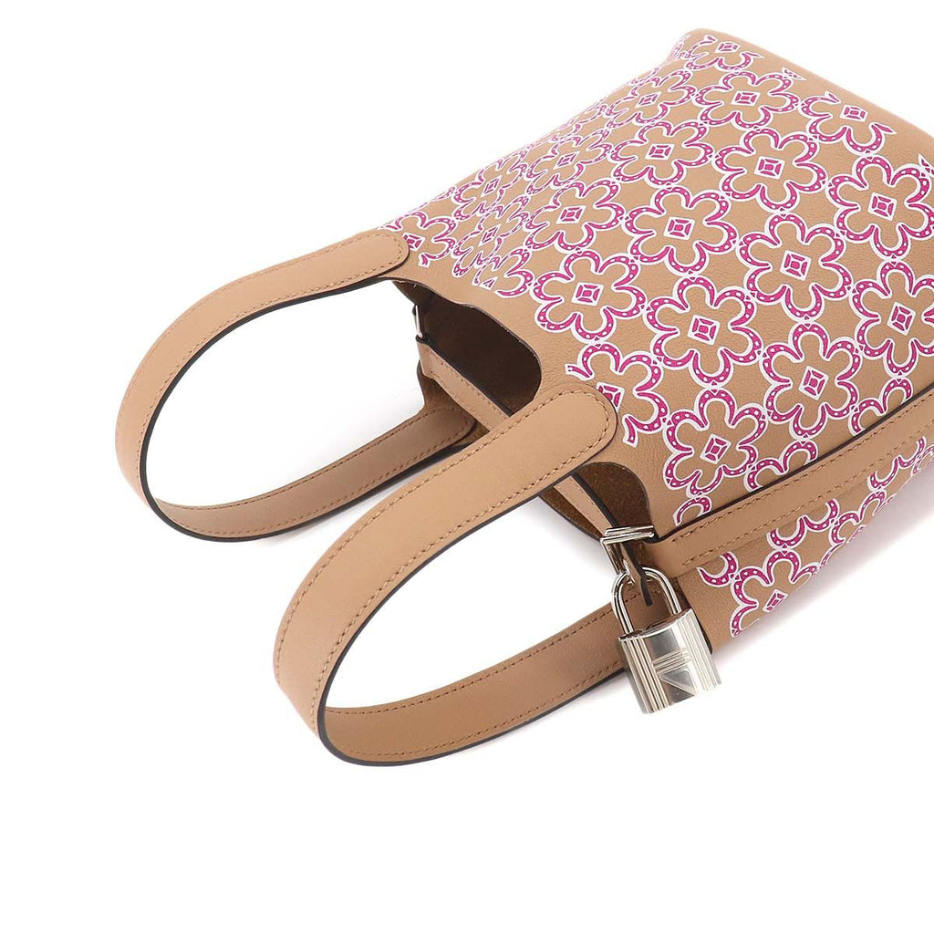 Hermes Picotin Lock Micro Lucky Daisy Hand Bag Swift Chai Rose Blanc — view 5