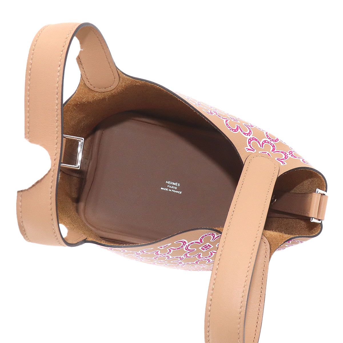 Hermes Picotin Lock Micro Lucky Daisy Hand Bag Swift Chai Rose Blanc — view 6