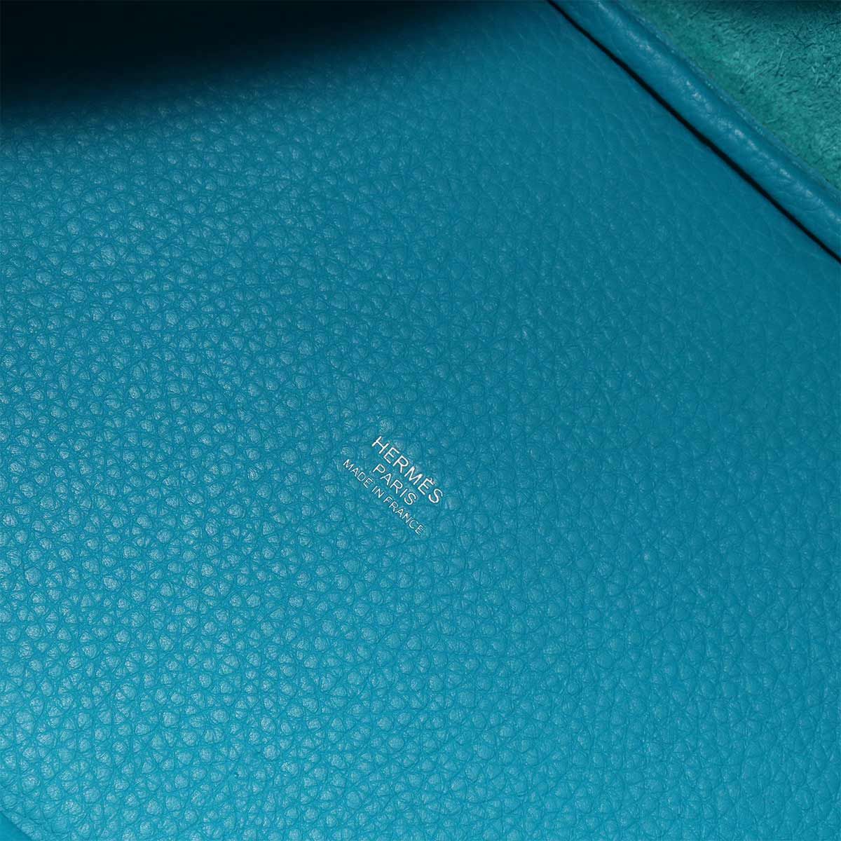 Hermes Picotin Lock Hand Bag Taurillon Clemence Blue Zanzibar Silver — view 7