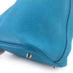 Hermes Picotin Lock Hand Bag Taurillon Clemence Blue Zanzibar Silver — view 8