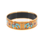 Hermes Enamel GM Bangle Bracelet Mustard Multicolor Gold Elephant — view 2